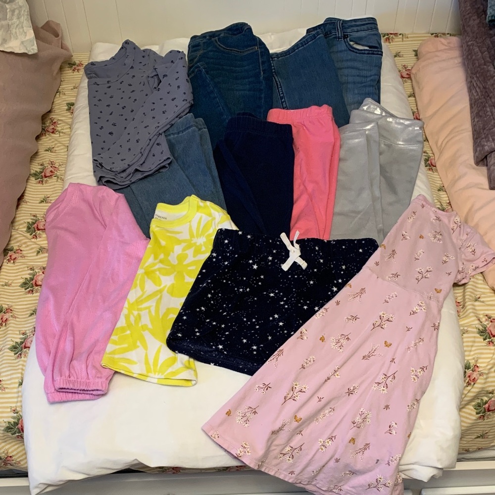 Girls 8T Eleven Piece Bundle-Assorted Tops, pants, dress and PJ shorts some NWOT